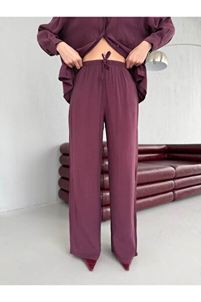 VeniLife Wide Leg Fabric Trousers