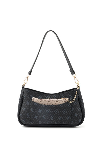 SHAKA Monogram Štampano Crna Shk307 Prirodna koža , 2 odseka, džep i Držač za...