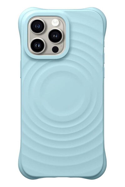VERTEK Ripple Texture Magnetic Silicone Case for Apple iPhone 16 Pro - Blue