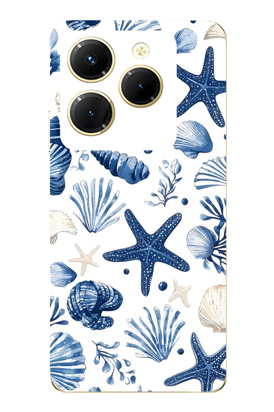 FLAMENKO حافظة هاتف شفافة متوافقة مع إنفينيكس هوت 40i من نوع Sea Star and She...