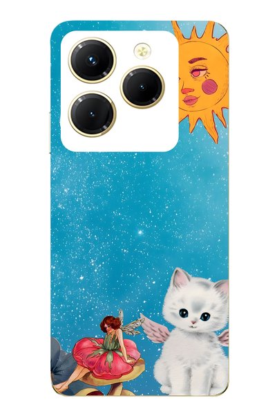 FLAMENKO حافظة هاتف شفافة متوافقة مع Infinix Hot 40i من نوع Sunny Fairy وAnge...