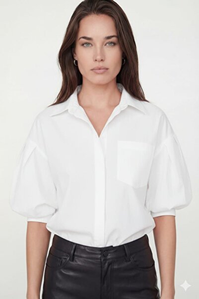 Noi Belis Short Sleeve Pocket Detail Woven Shirt Ss26Go0008