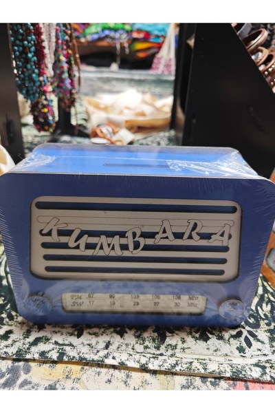 Retro Radyo Görünümlü Dekoratif Ahşap Kumbara