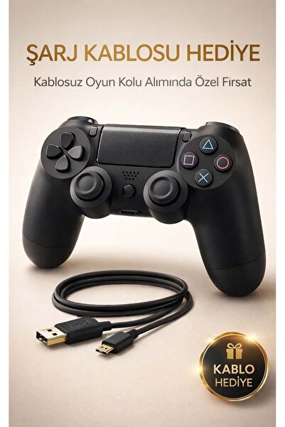 FaroxTech PS4 Oyun Kolu - PC Uyumlu - Tak Çalıştır Model ! - Kablo Hediyeli !