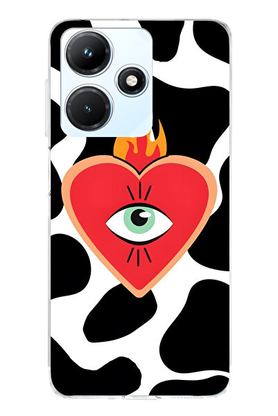 FLAMENKO حافظة هاتف شفافة متوافقة مع هاتف Infinix Hot 30i من طراز Flame Heart...