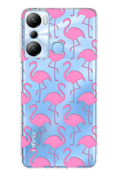 FLAMENKO حافظة هاتف إنفينيكس هوت 20i متوافقة مع فلامينجو منقوش شفافة