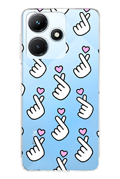 FLAMENKO حافظة هاتف شفافة متوافقة مع هاتف Infinix Hot 30i من نوع Parmak Kalp ...