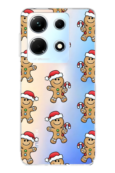 FLAMENKO حافظة هاتف شفافة متوافقة مع هاتف Infinix Note 30 Gingerbread منقوش