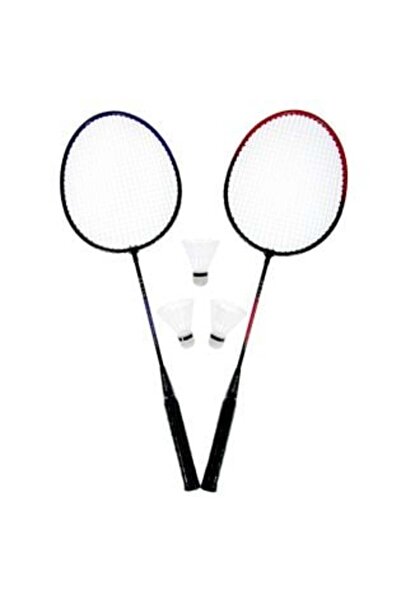 Tessari Set of 2 Plastic Badminton Rackets with 3 Shuttlecocks 65 cm - 5 pcs