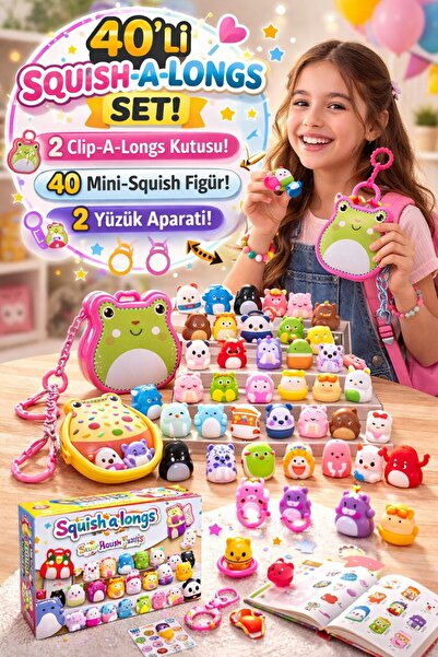 TOYFEST Squishmallows Squish-a-longs 40 lı Mini Squish +2 Clip-a-longs Kutu +...