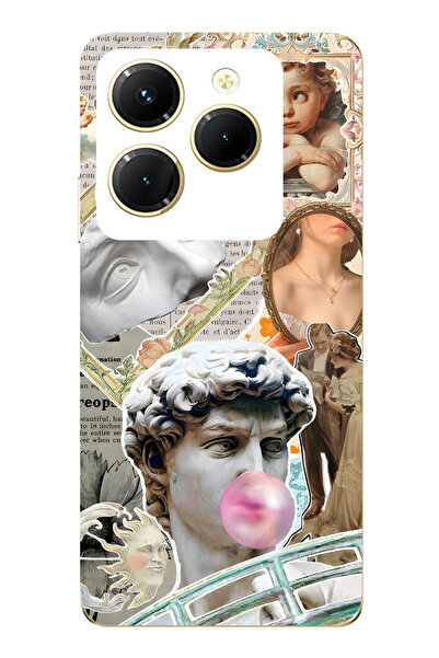 FLAMENKO حافظة هاتف شفافة متوافقة مع Infinix Hot 40i من طراز Renaissance Coll...