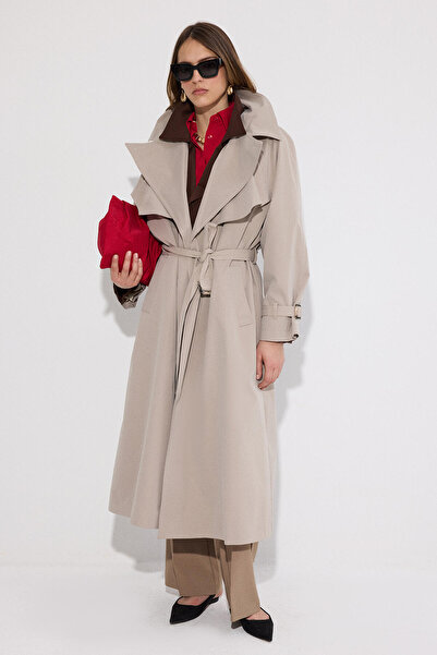 Touché Privé Double-Breasted Maxi Trench Coat