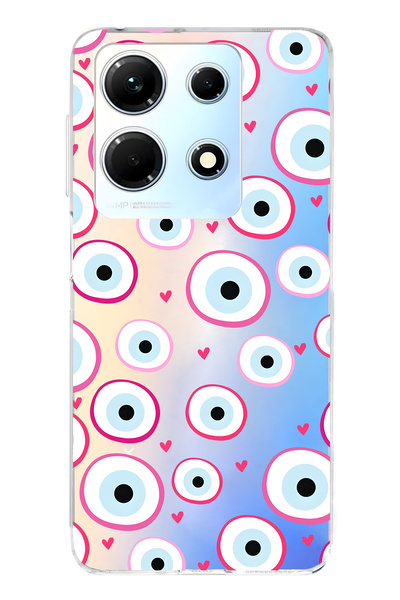 FLAMENKO حافظة هاتف شفافة متوافقة مع هاتف Infinix Note 30 باللون الوردي منقوش