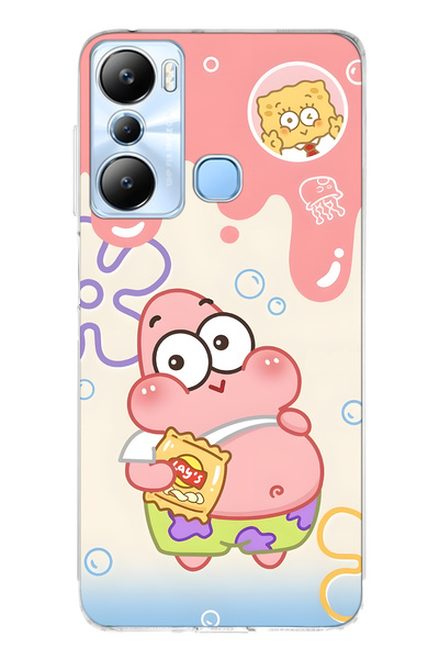 FLAMENKO حافظة هاتف إنفينيكس هوت 20i متوافقة مع باتريك ستار منقوش شفافة