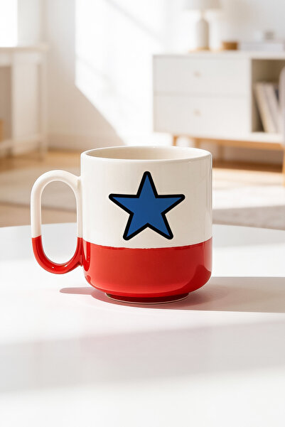 BB TRADE Blue Star Design Ceramic Printed Pro Mug 330ml
