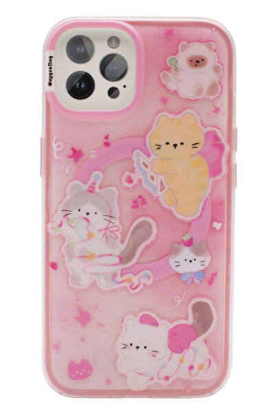 OEM Husa din Silicon OxygenDog cu Model "Cupid Cat" compatibila MagSafe pentr...