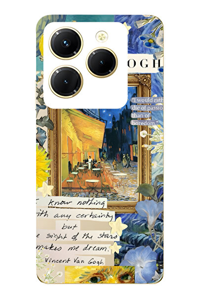 FLAMENKO حافظة هاتف شفافة متوافقة مع Infinix Hot 40i من Van Gogh Cafe Terrace...