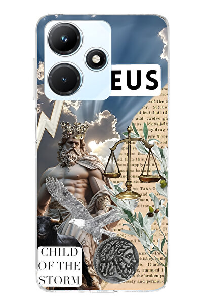 FLAMENKO حافظة هاتف إنفينيكس هوت 30i متوافقة مع زيوس منقوش شفافة