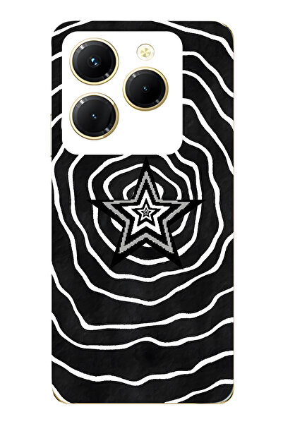 FLAMENKO حافظة هاتف شفافة متوافقة مع هاتف Infinix Hot 40i باللونين الأسود وال...