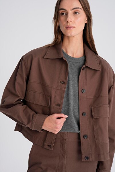 Beauty Omelette Kahverengi Gabardin Oversize Ceket