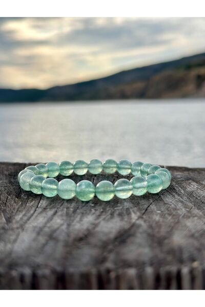 Zodyak Doğal Taş 8 mm Green Quartz Stone Men Women Natural Stone Bracelet Aaa...