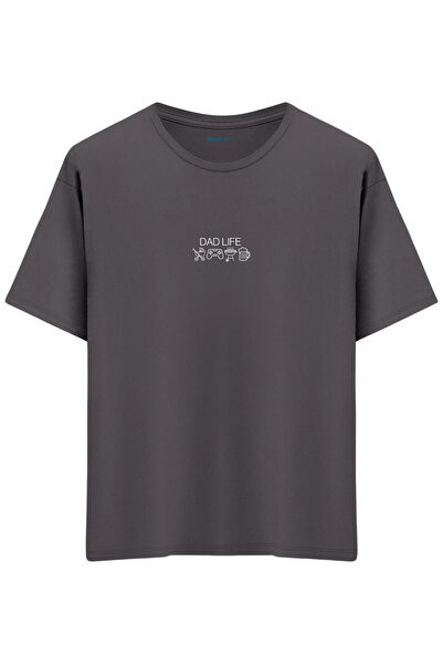 BetterThanCo Μπλουζάκι Dad Life με τύπωμα Crew Neck oversized