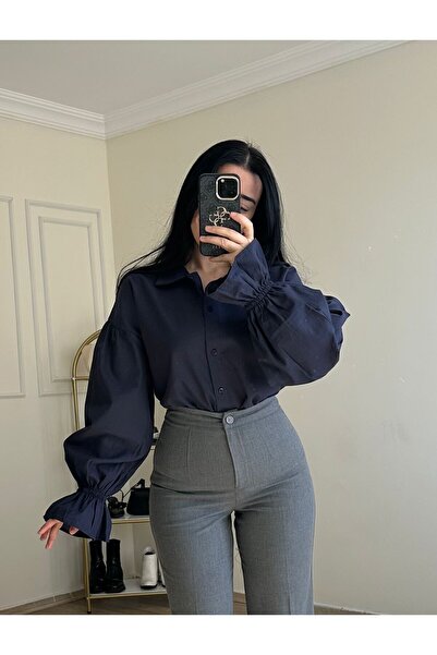 YELZEY BUTİK Kol Büzgü Detay Gömlek