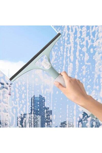 zola Window squeegee with spraying device, plastic, 30x25 cm, plastic, green/...