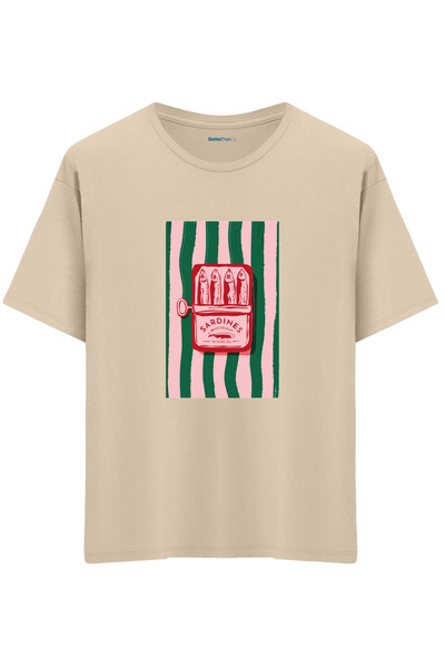 BetterThanCo Sardine cu imprimeu guler rotund supradimensionat tricou