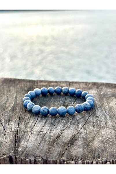 Zodyak Doğal Taş 8 mm Blue Coral Stone Men's and Women's Natural Stone Bracel...