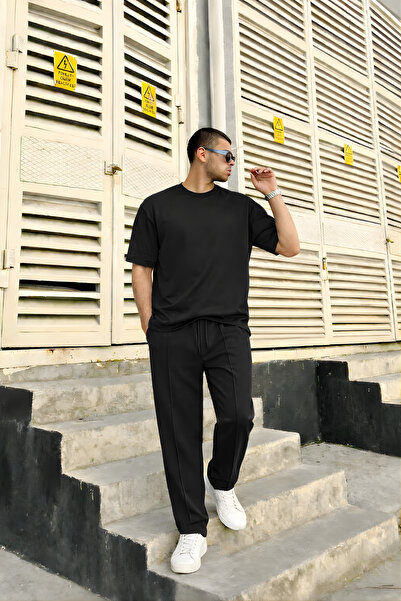 YAKAMEL Men's Loose Fit Elastic Waist Comfortable Casual Style Trousers