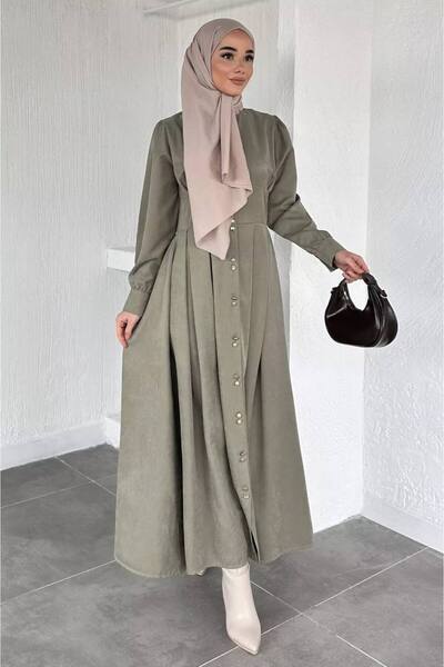 DİLARA GİYİM Front Buttoned Hijab Dress