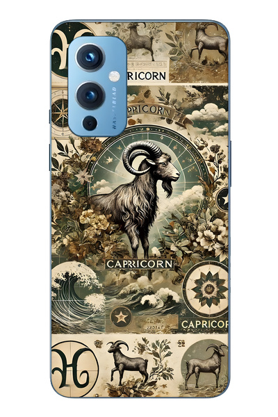 FLAMENKO حافظة هاتف شفافة متوافقة مع One Plus 9 Capricorn منقوش