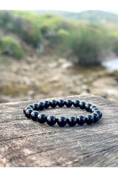 Zodyak Doğal Taş 8 mm Onyx Stone Men's and Women's Natural Stone Bracelet a Q...
