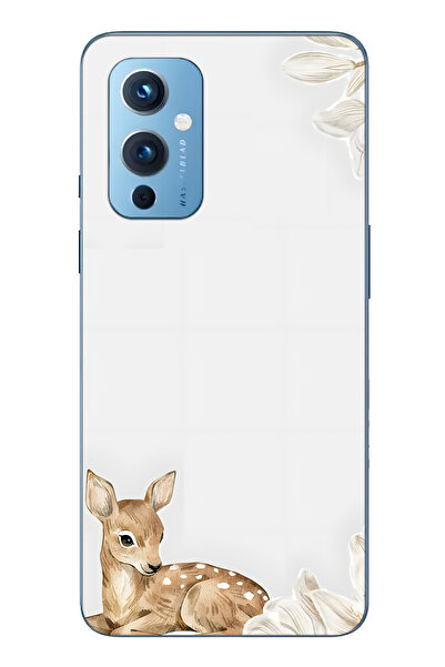 FLAMENKO حافظة هاتف شفافة متوافقة مع One Plus 9 من نوع Yavru Geyik منقوش