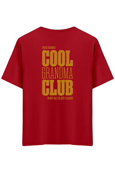 BetterThanCo Cool Grandma Club Printed Crew Neck Oversized T-Shirt