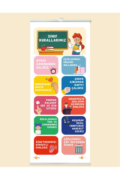 heptex Sınıf Kuralları Panosu Çıtalı Branda Baskı