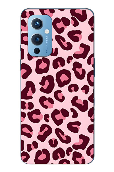 FLAMENKO حافظة هاتف شفافة وردية اللون متوافقة مع ون بلس 9، عبوة من طبعة الفهد...