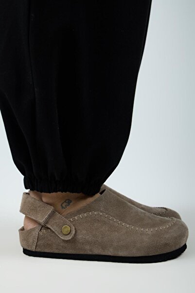 Manijero Yalena Women's Genuine Leather Flat Back Strap Sabo Mink Sandals