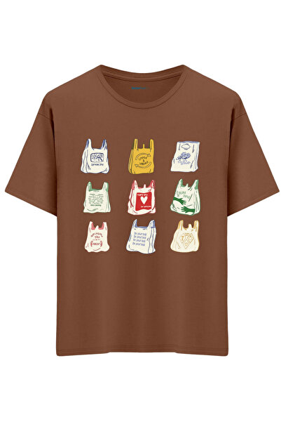 BetterThanCo Bags Printed Crew Neck Oversized T-Shirt