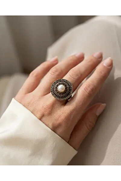 Dorvina Bronze Jewelry Authentic Pearl Inlaid Round Model Adjustable Vintage ...