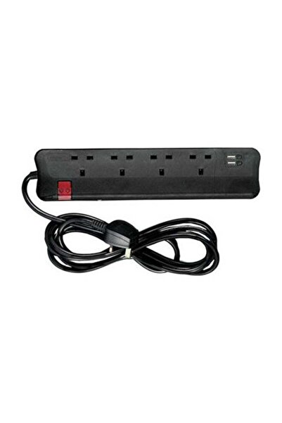 Legrand 4-Socket With Dual USB Port Power Extension Cord Black 3meter