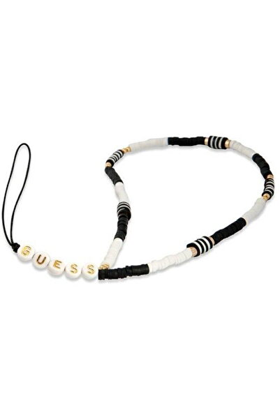 Guess Heishi Beads White / Black Phone Lanyard / Pendant