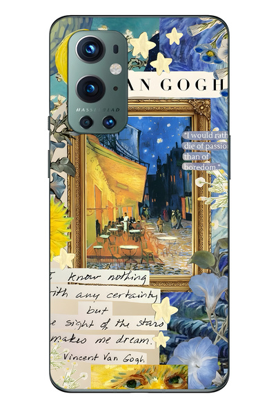 FLAMENKO حافظة هاتف شفافة متوافقة مع One Plus 9 Pro من Van Gogh Cafe Terrace ...