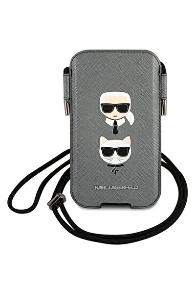 Karl Lagerfeld Torebka KLHCP12MOPHKCG 6,1" szary/gri carcasă rigidă Saffiano ...