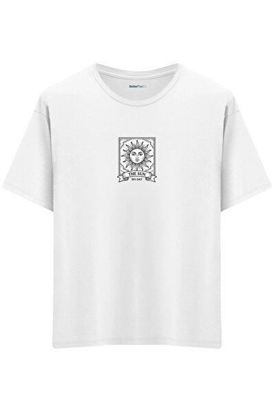 BetterThanCo Moj dan Štampano okrugla kragna Oversize kroj T-shirt