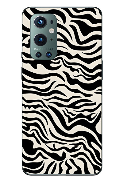 FLAMENKO One Plus 9 Pro Compatible Zebra Patterned Transparent Phone Case