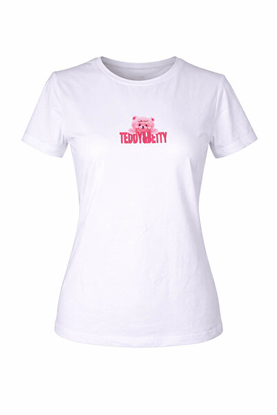 trender 26Yl71595004 Women's T-Shirt Teddy Bear Print