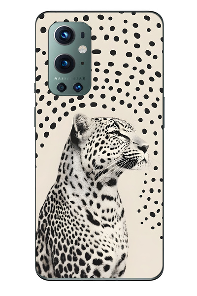 FLAMENKO حافظة هاتف شفافة متوافقة مع ون بلس 9 برو، عبوة من طبعة الفهد قطع