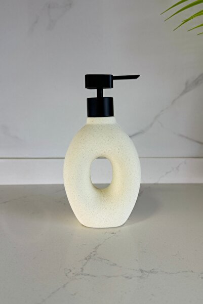 Albergio Cream Porcelain Liquid Soap Dispenser 350 ml Perforated Design – Por...